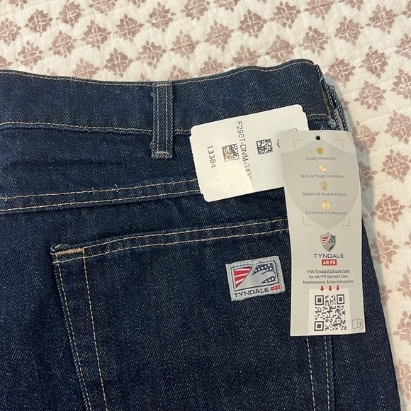 NWT Tyndale FRMC Flame Resistant Carpenter Work Pants Jeans 34 x 33 Dark Wash - Picture 10 of 17